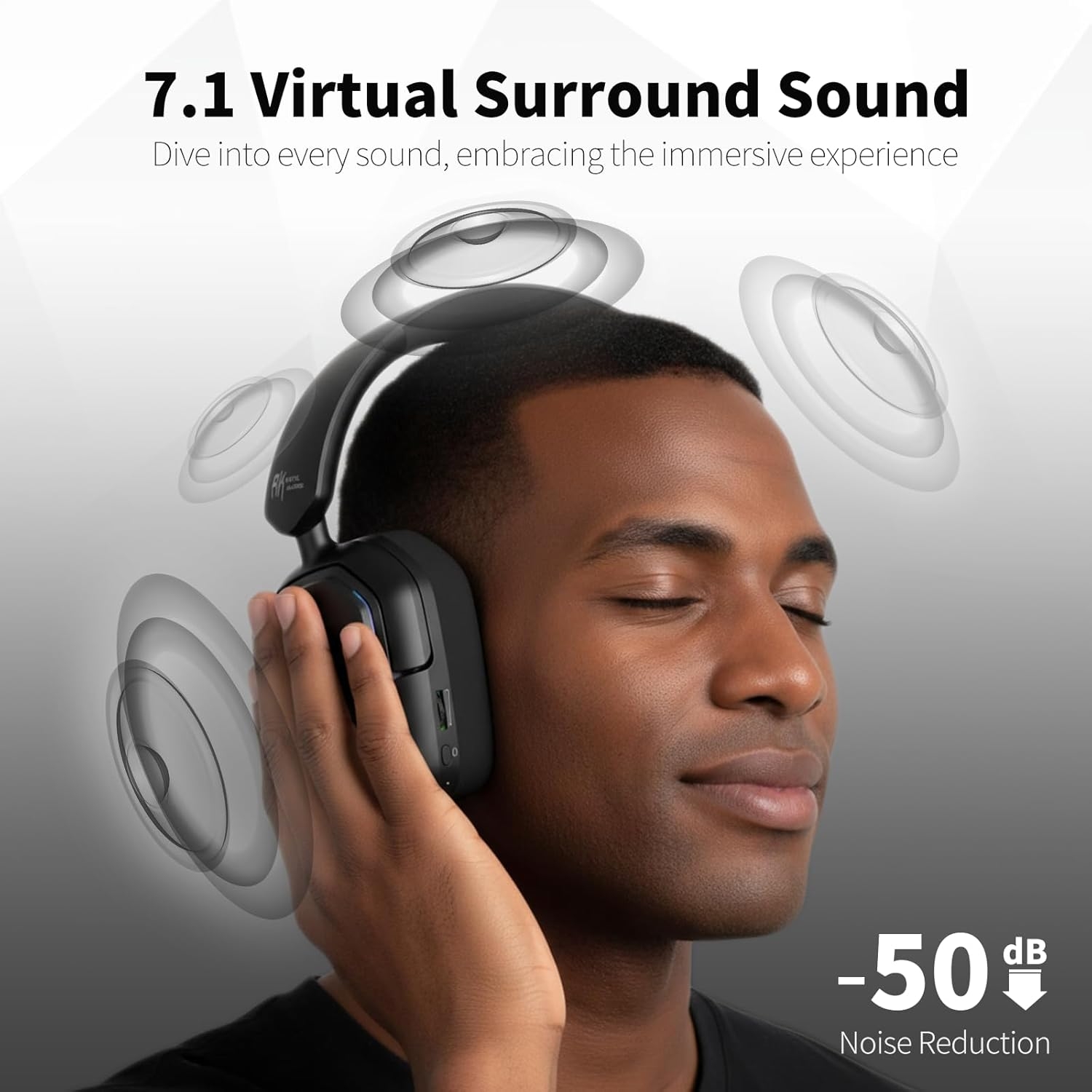 Audifonos gamer RK Royal Kludge HG101 Blanco 4