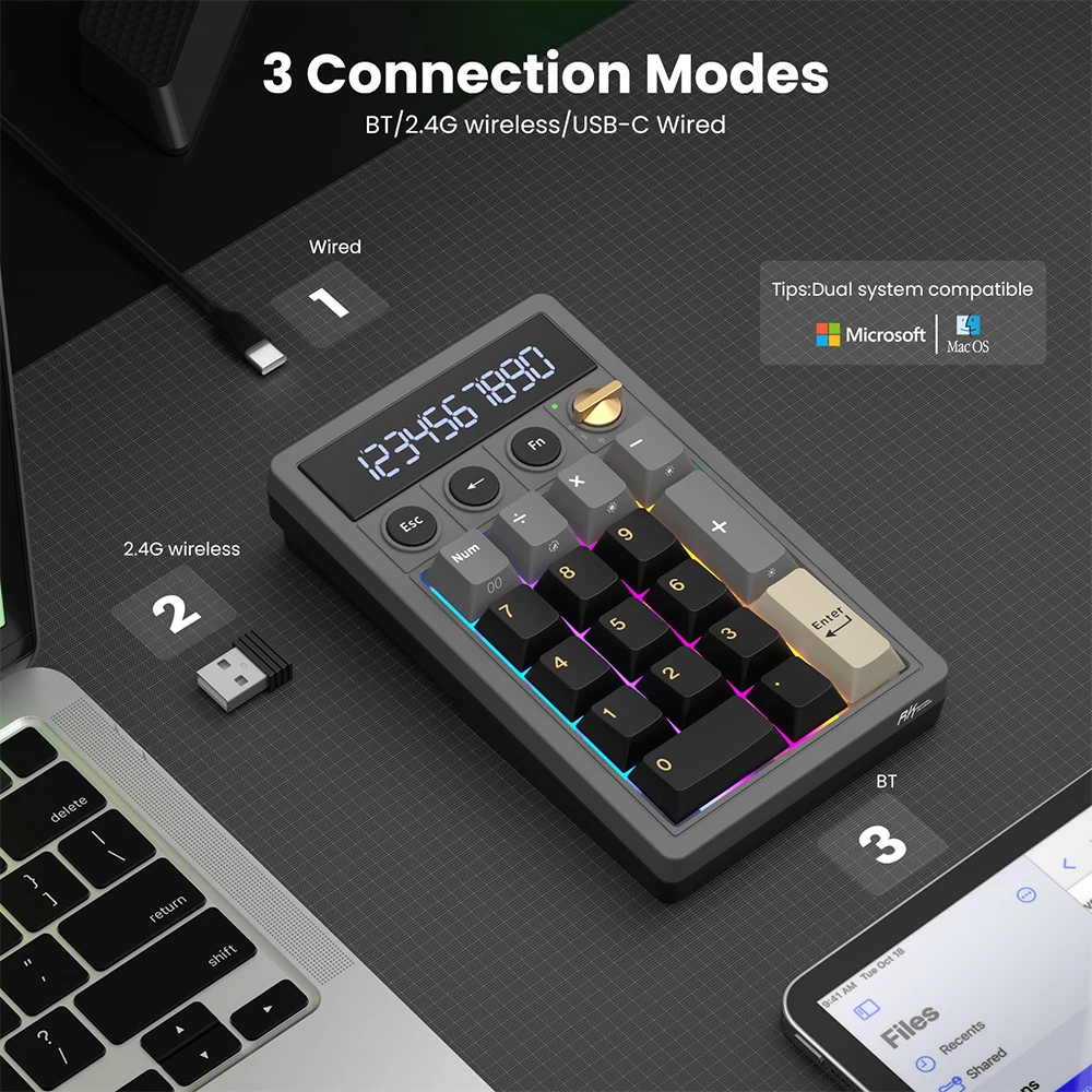 Rk Royal Kludge Rkm20 Phantom Number Teclado Mecánico Rgb 2