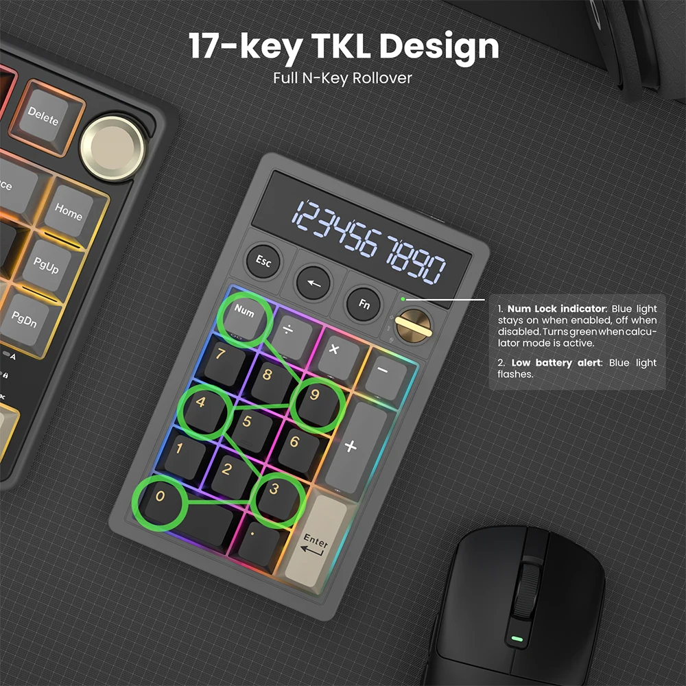 Rk Royal Kludge Rkm20 Phantom Number Teclado Mecánico Rgb 3