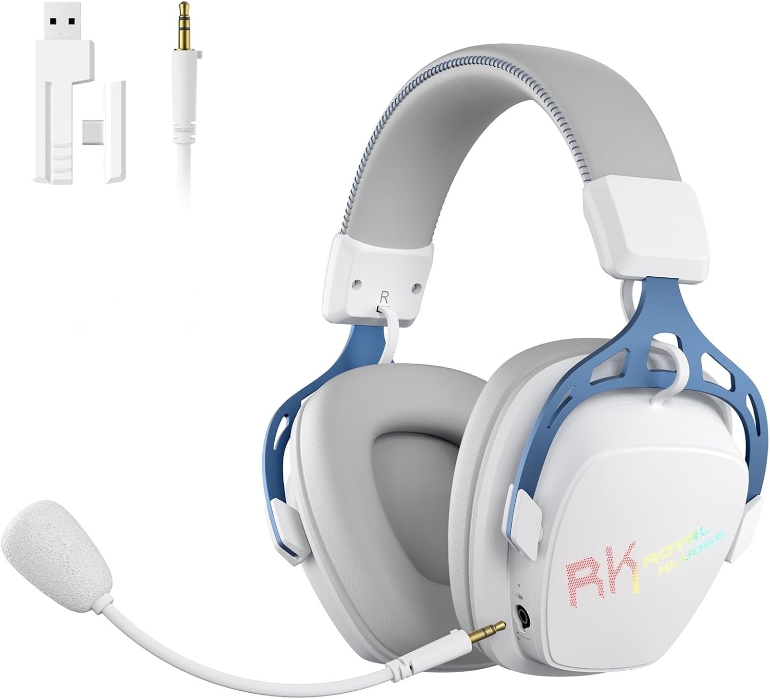 Audifonos gamer RK ROYAL KLUDGE HG103 Blanco  1