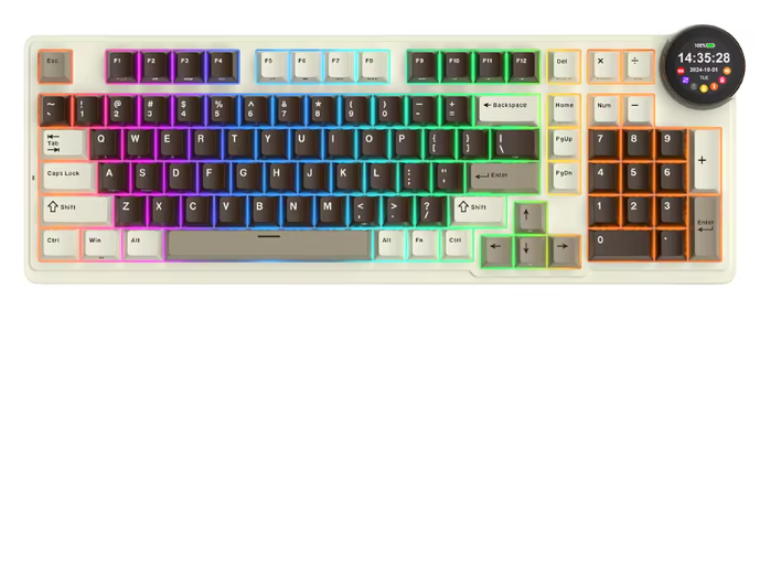 Teclado mecánico inalámbrico  ROYAL KLUDGE  RK  N99 Mocha grey / sw Cream / US 1