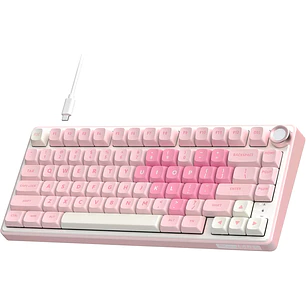 Teclado mecánico ROYAL KLUDGE R75 pink melody / sw cream 