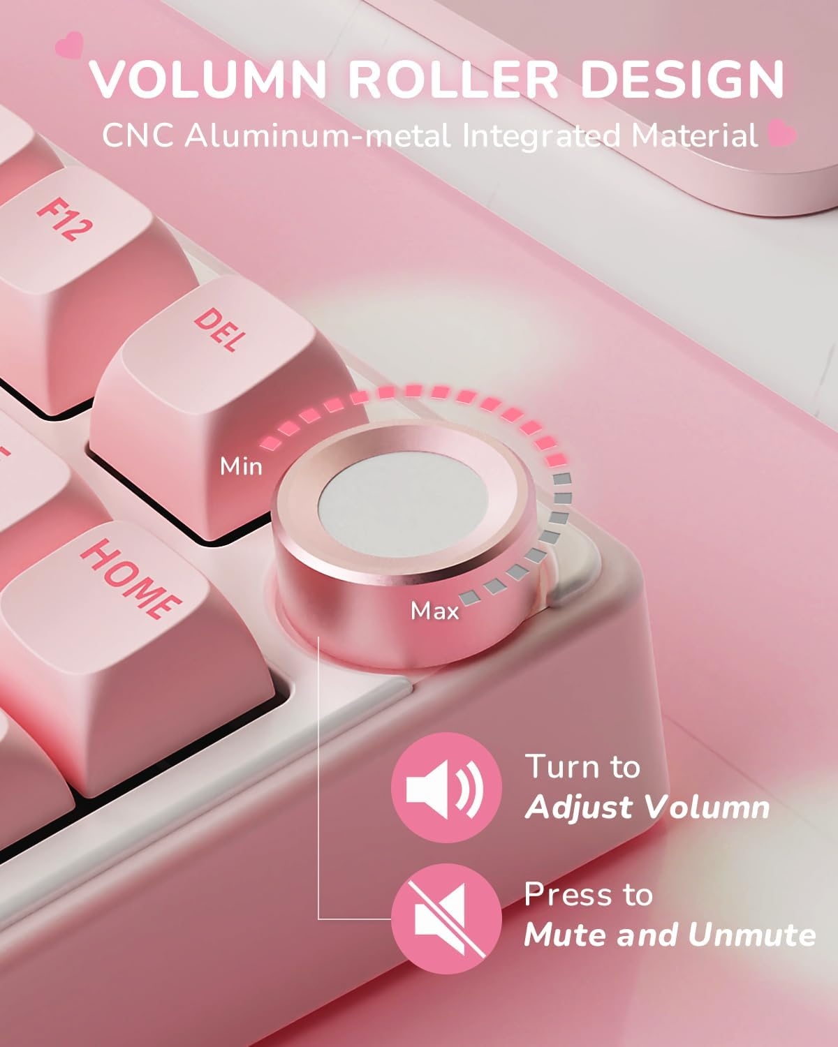 Teclado mecánico ROYAL KLUDGE R75 pink melody / sw cream  2