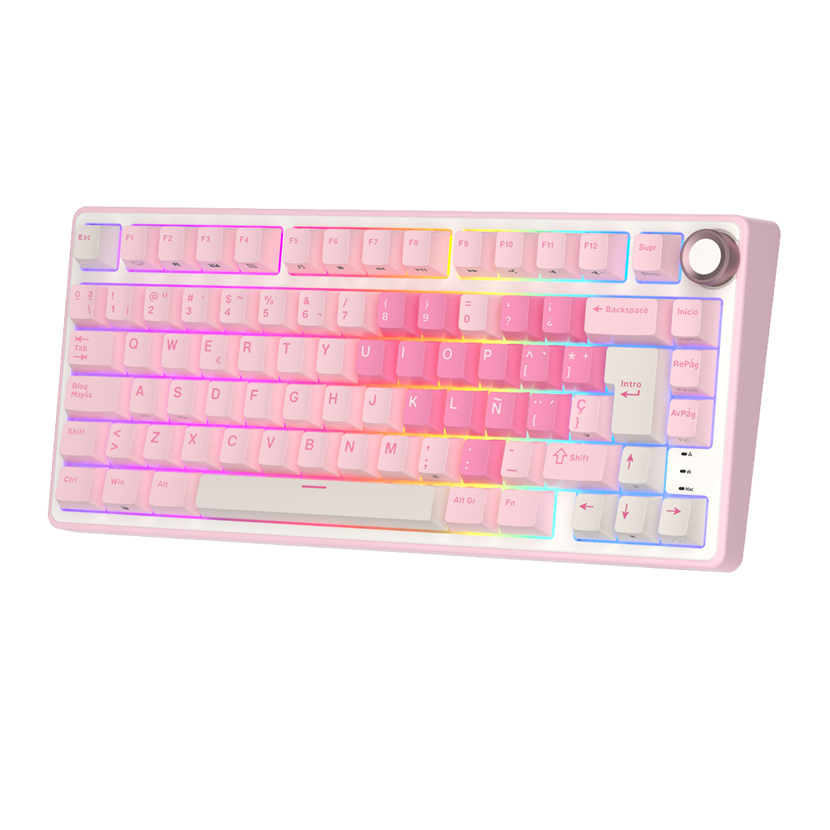Teclado mecánico ROYAL KLUDGE R75 pink melody / sw cream  2