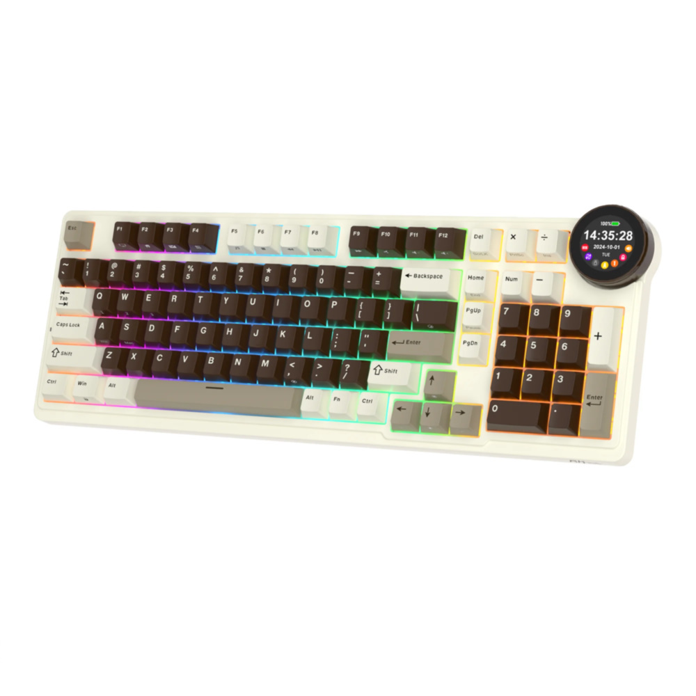 Teclado mecánico inalámbrico  Rotal kludge  RK  N99 Mocha grey / sw Cream / US 2