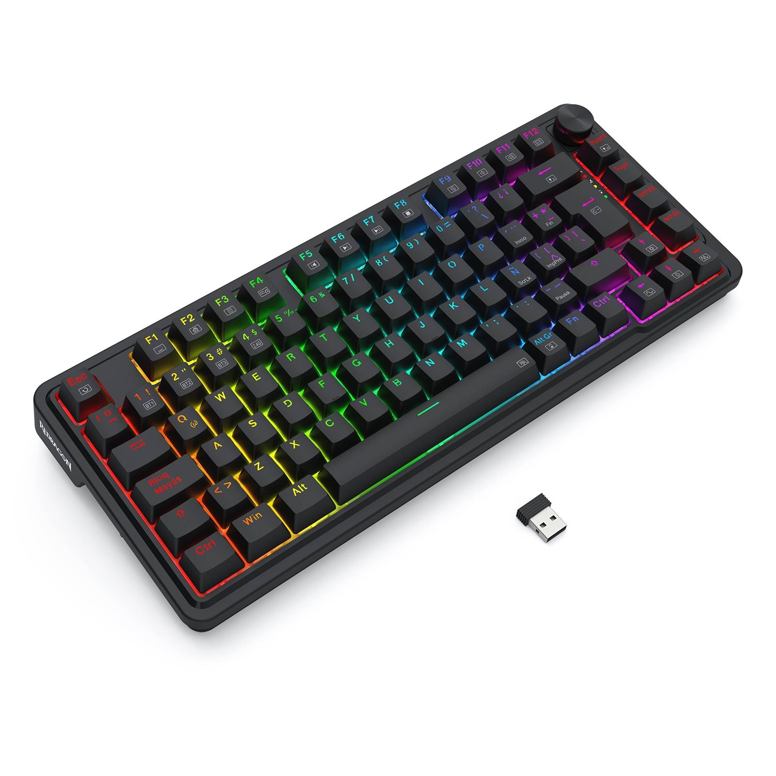 Teclado Gamer Inalámbrico Redragon Ucal Pro 75%, SW red / SP 3
