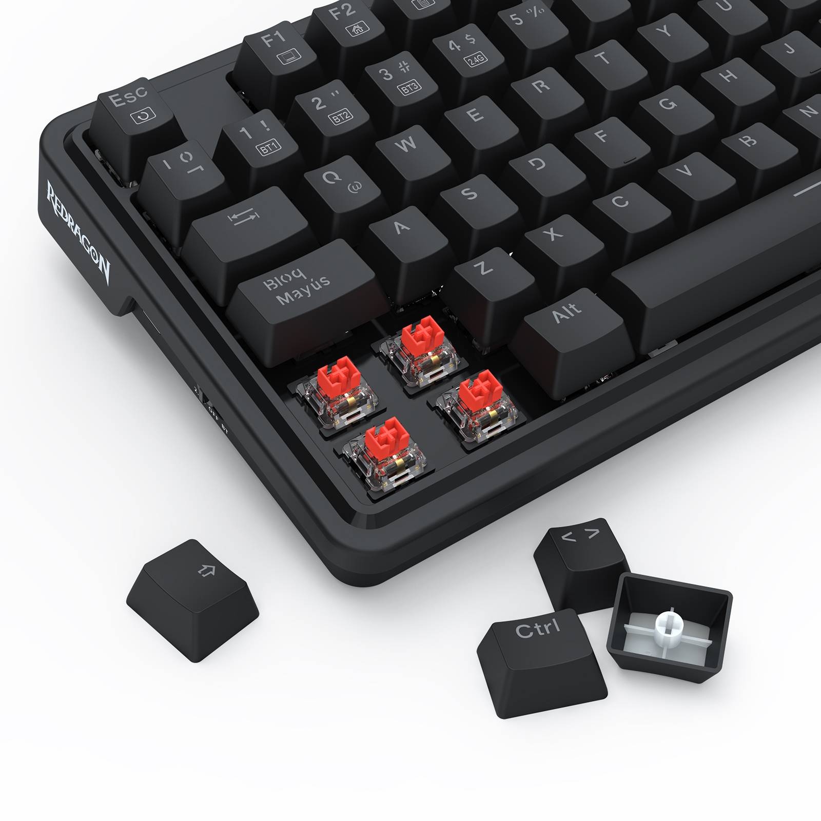 Teclado Gamer Inalámbrico Redragon Ucal Pro 75%, SW red / SP 7