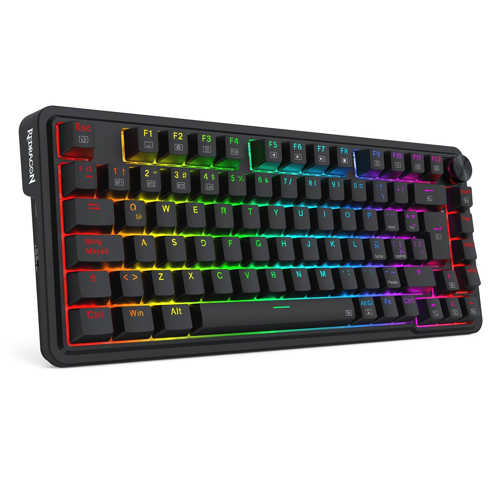 Teclado Gamer Inalámbrico Redragon Ucal Pro 75%, SW red / SP 8