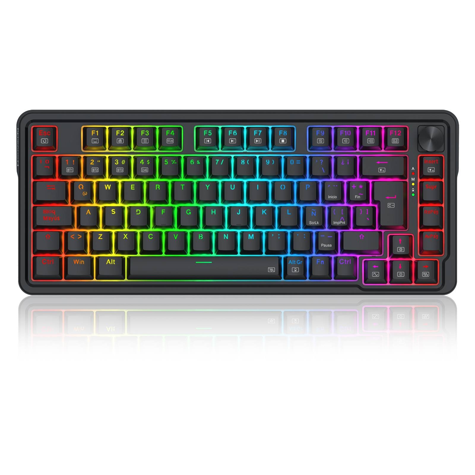 Teclado Gamer Inalámbrico Redragon Ucal Pro 75%, SW red / SP 1