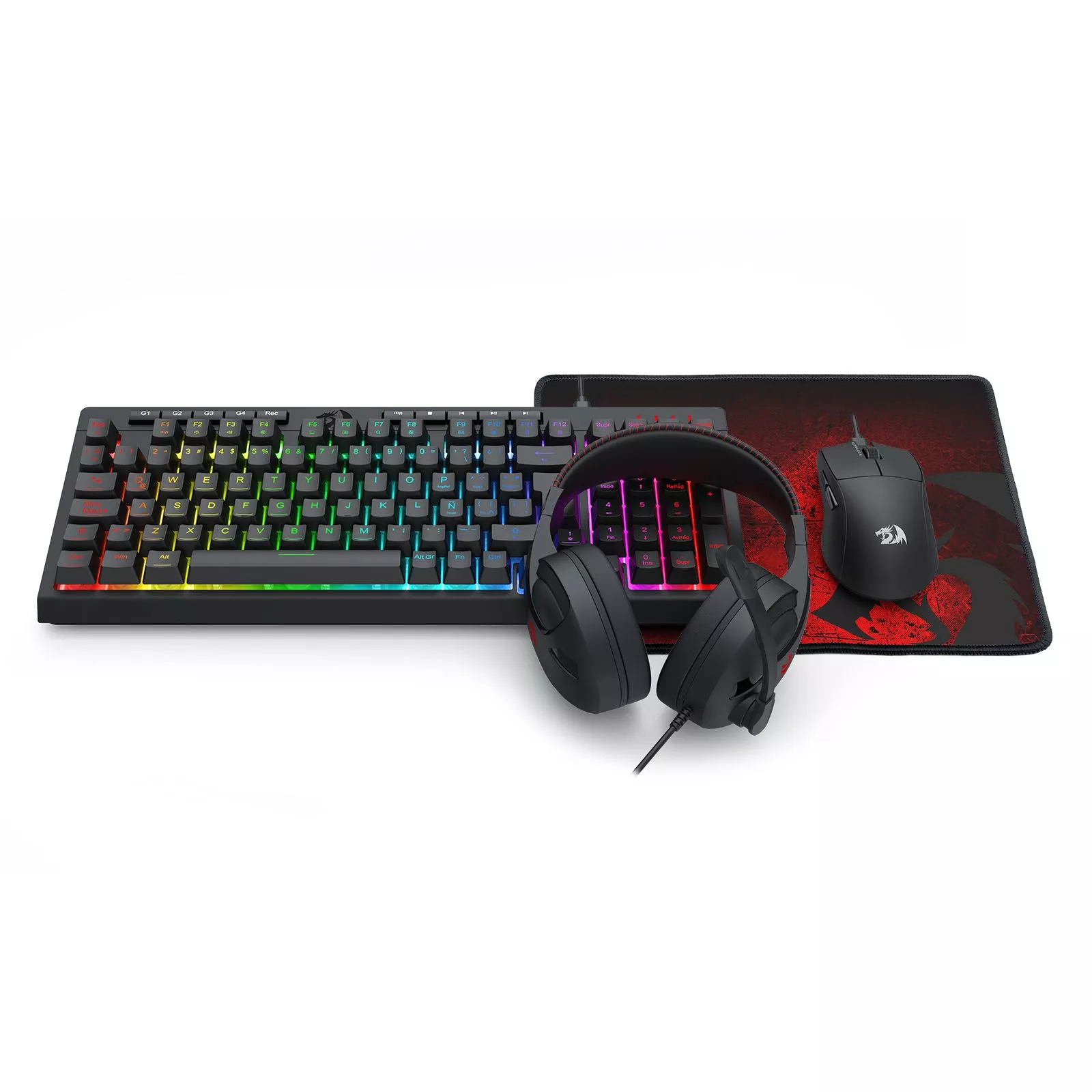 Kit Teclado, Mouse, audifono, mousepad Gamer Redragon S147  4