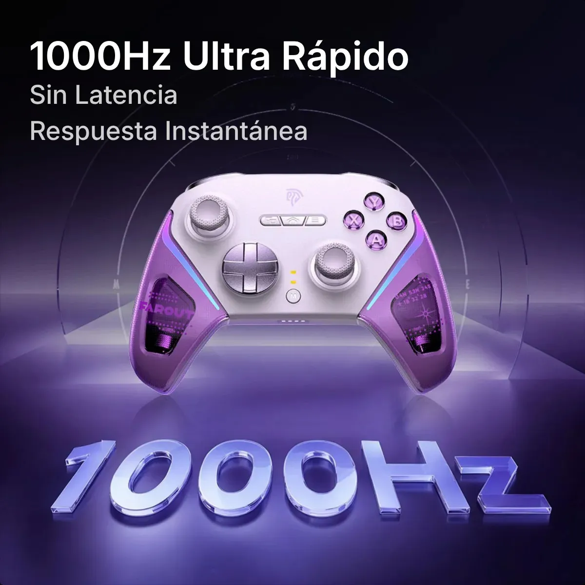 Control EasySMX D10 Multiplataforma morado | Joysticks TMR, Gatillos con Bloqueo y Base de Carga 5