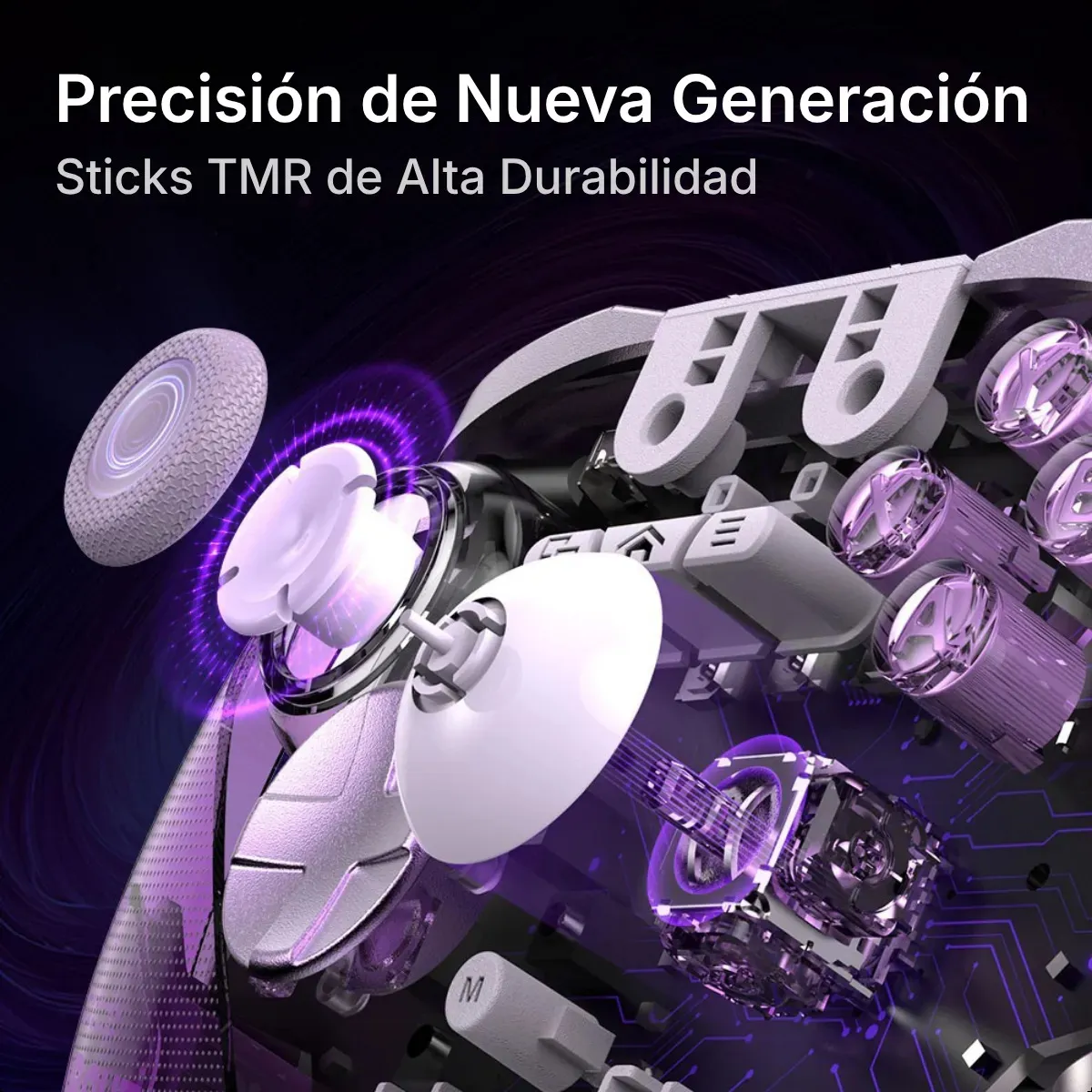 Control EasySMX D10 Multiplataforma morado | Joysticks TMR, Gatillos con Bloqueo y Base de Carga 7