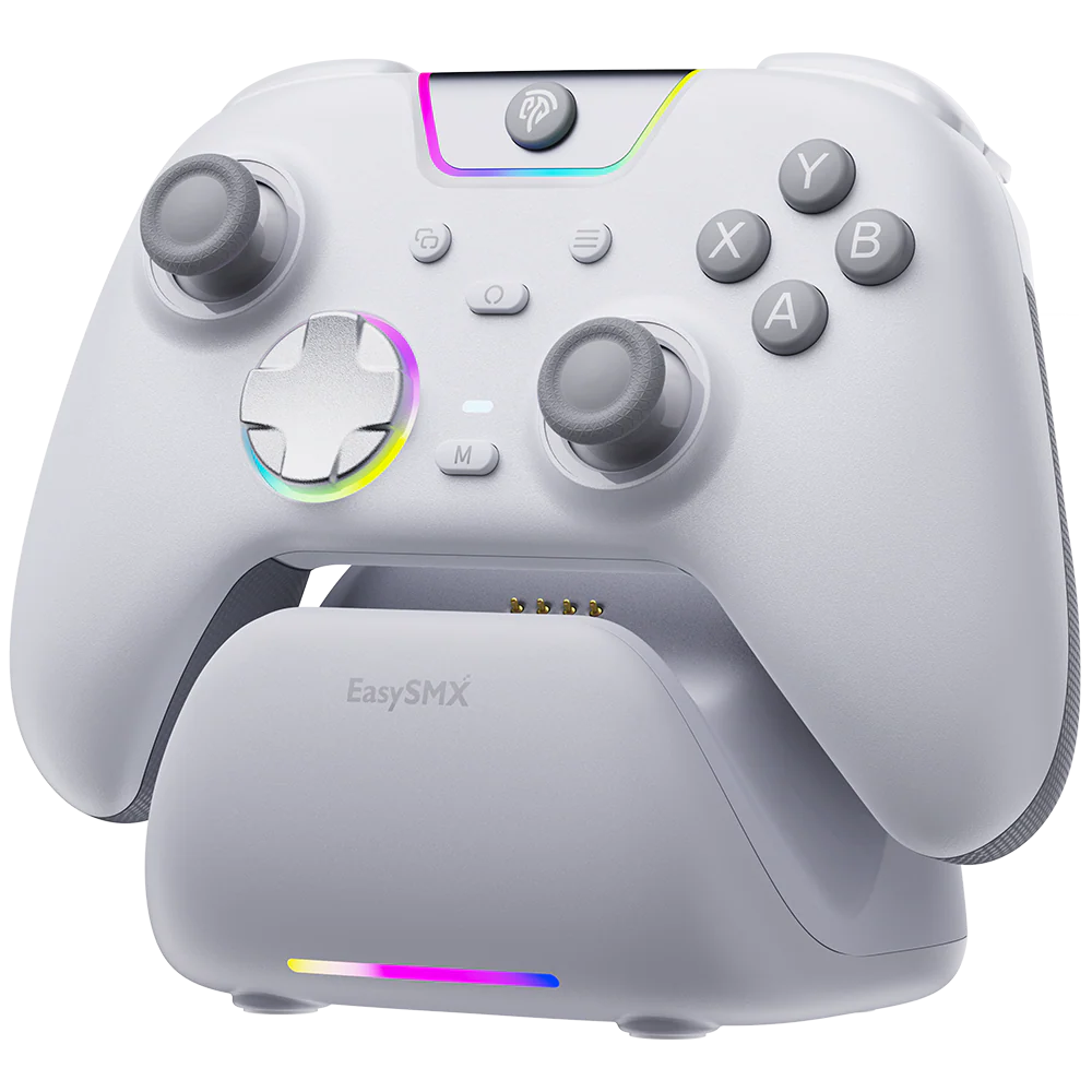 Control Gamer EasySMX X05 Pro Inalámbrico Multiplataforma blanco | Botones Silenciosos Pro + Base 1