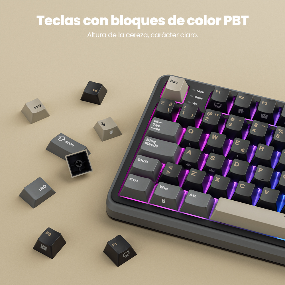 Teclado Mecánico Inalámbrico Royal Kludge RK-S98  TRI MODO / SW CHARTREUSE / ESPAÑOL  4