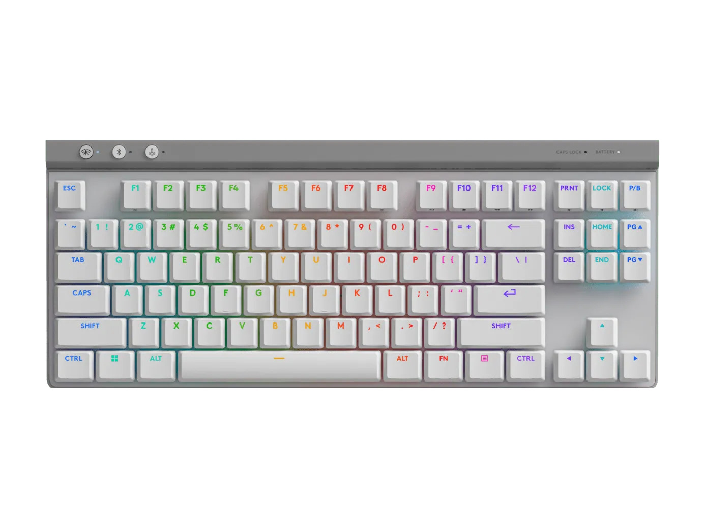 Teclado Gaming Logitech G515 LIGHTSPEED TKL, Inalámbrico, RF + Bluetooth, Inglés, Blanco  5