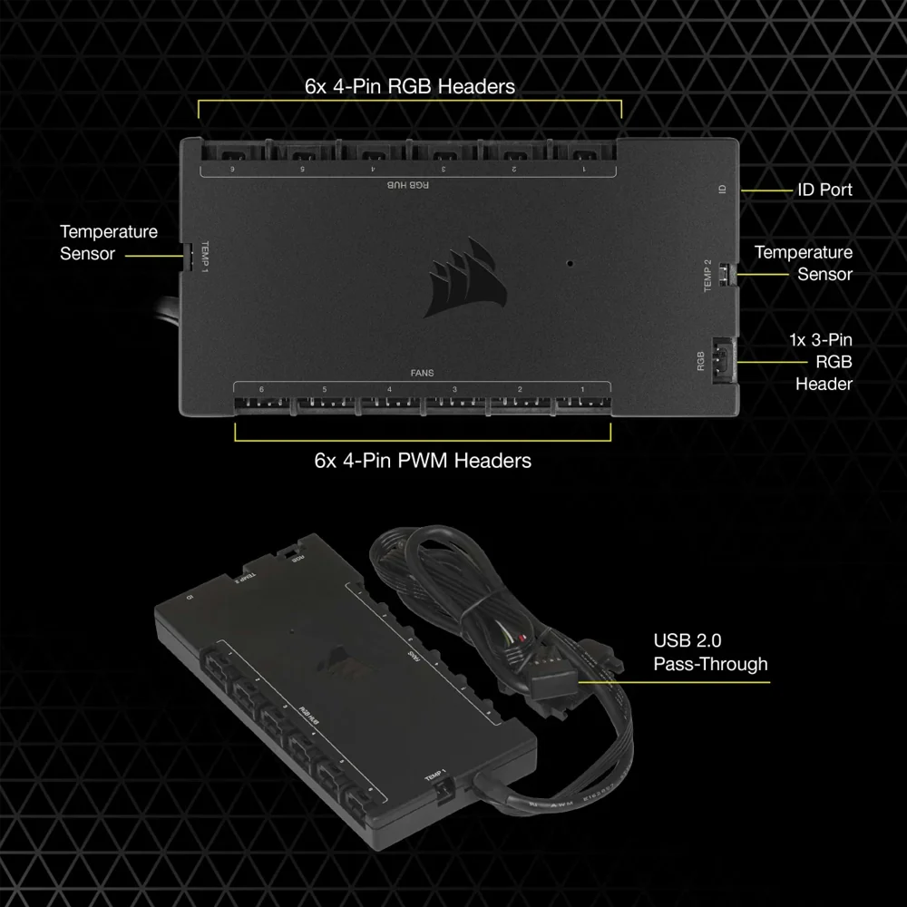 CORSAIR iCUE COMMANDER CORE XT – Controlador RGB y PWM inteligente 6