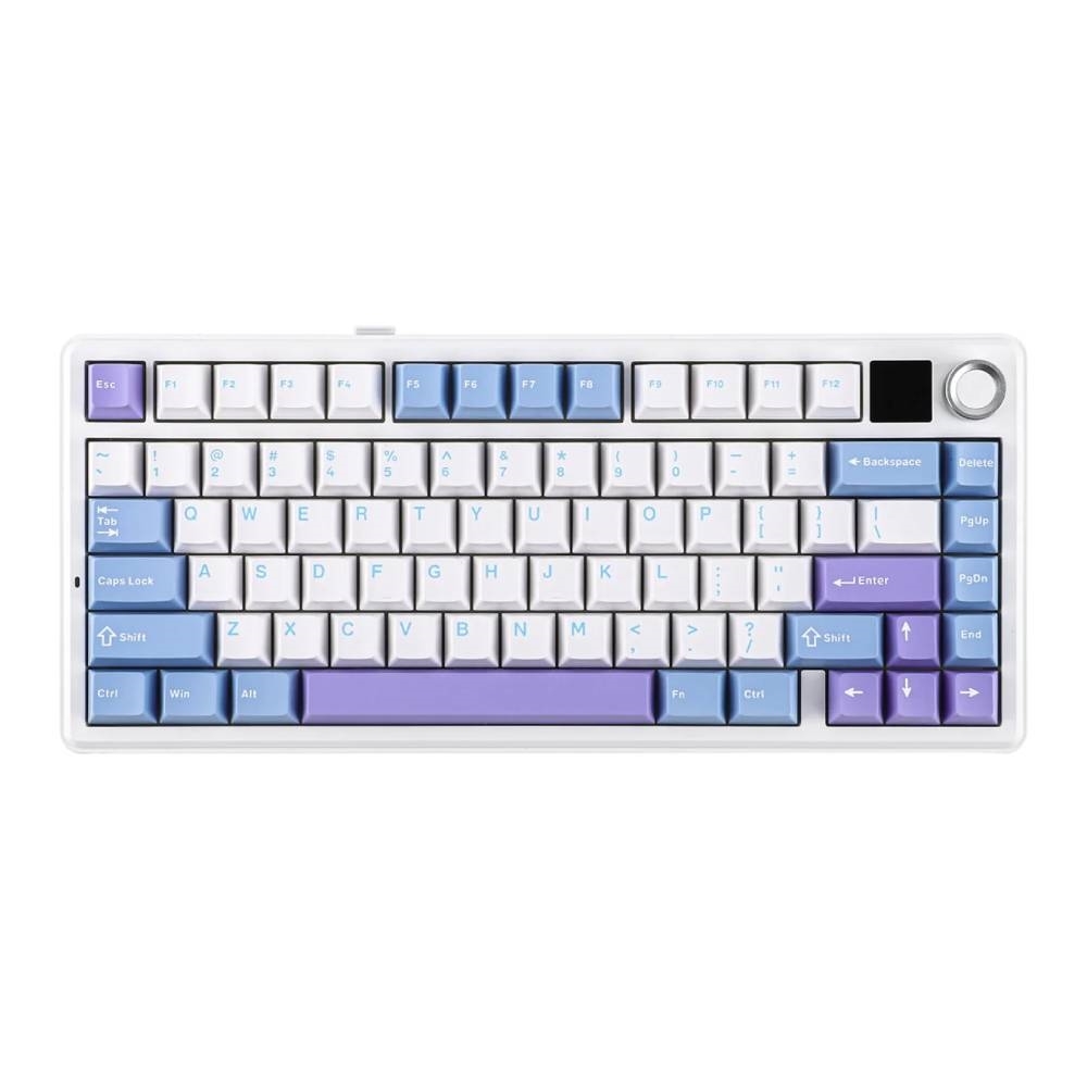 Teclado Mecánico F75 MAX White Blue Purple RGB Wireless – Switch Reaper / ingles  1