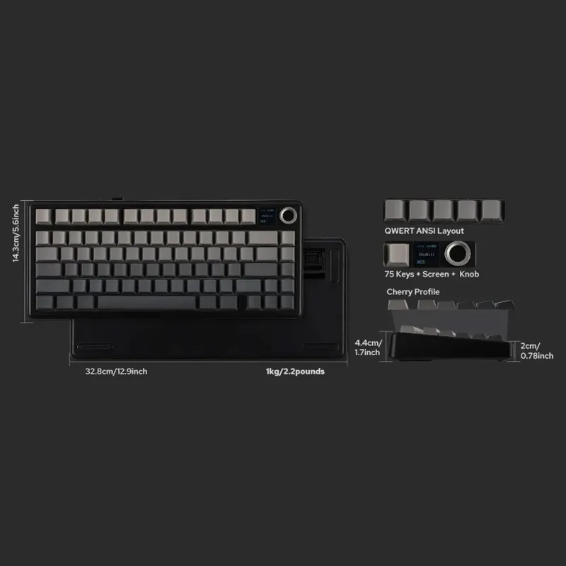 Teclado Mecánico F75 MAX Glacier Blue RGB Wireless – Switch Reaper / ingles 2