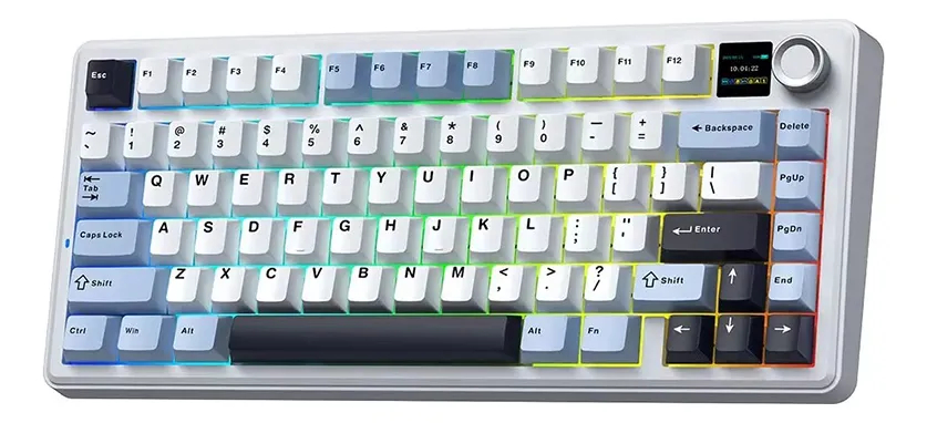Teclado Mecánico F75 MAX Glacier Blue RGB Wireless – Switch Reaper / ingles 1