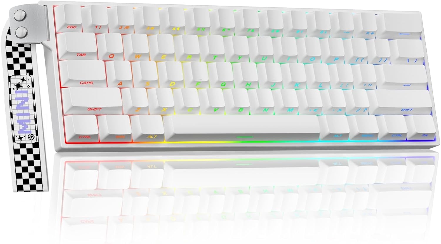 Teclado Mecánico AULA MINI60 HE Pro sw magnetic RGB Wireless blanco / ingles  1