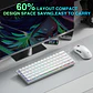 Teclado Mecánico AULA MINI60 HE Pro sw magnetic RGB Wireless blanco / ingles  - Miniatura 4