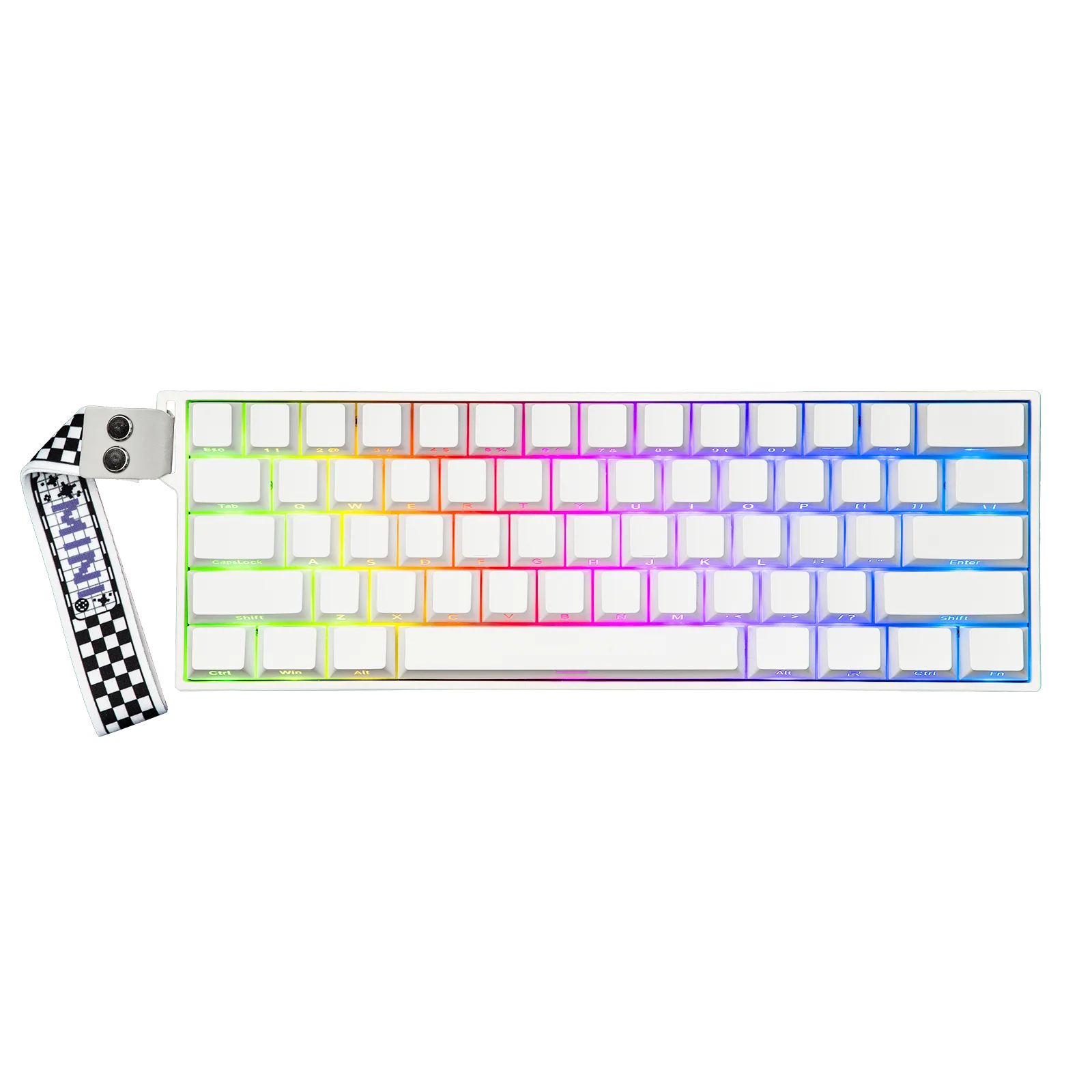 Teclado Mecánico AULA MINI60 HE Pro sw magnético RGB Wireless blanco / ingles  2