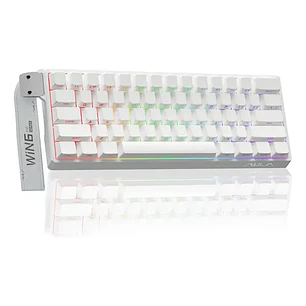 Teclado Aula Win60 He SW magnético 60% Gamer Rgb cableado color blanco