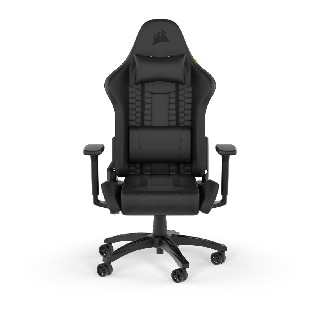 Silla Gamer corsair TC100 RELAXED de cuero sintetico con Cojín Lumbar y Cervical negra  2