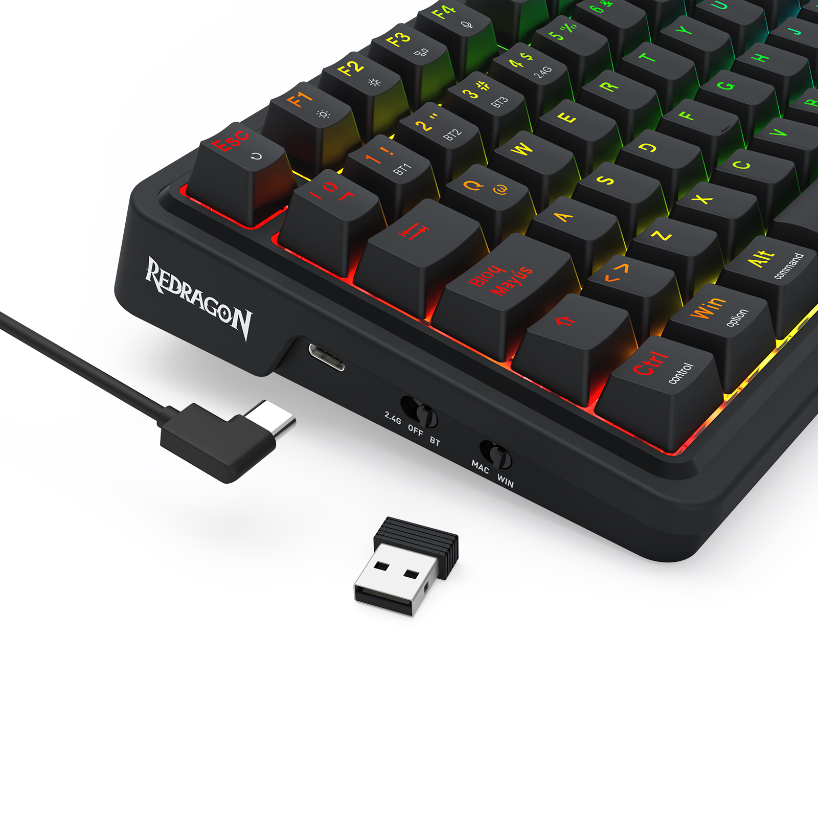 Teclado Mecánico Redragon Eisa 96% RGB negro sw red / español 5
