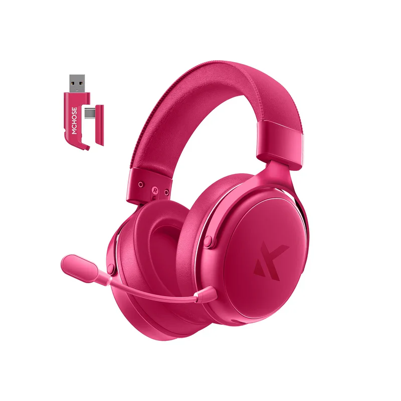 Audífonos Gamer MCHOSE V9 Series Wireless Gaming Headset Berry Red 2
