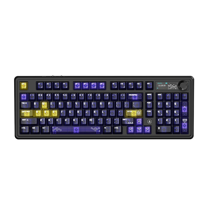 teclado MECANICO AJAZZ AK980 V2 PRO SW lichee / transparent yellow purple purple / us  1