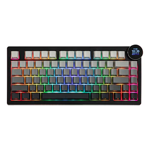 Teclado Mecánico Gamer AJAZZ AK820 V2 Black Ash 75% Tri-Mode RGB White Peach Switch con Pantalla TFT