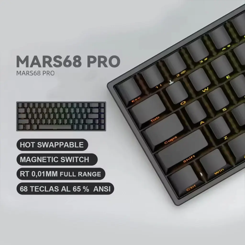Teclado Gamer IROK MARS68 Pro Magnético Black Inglés US 3