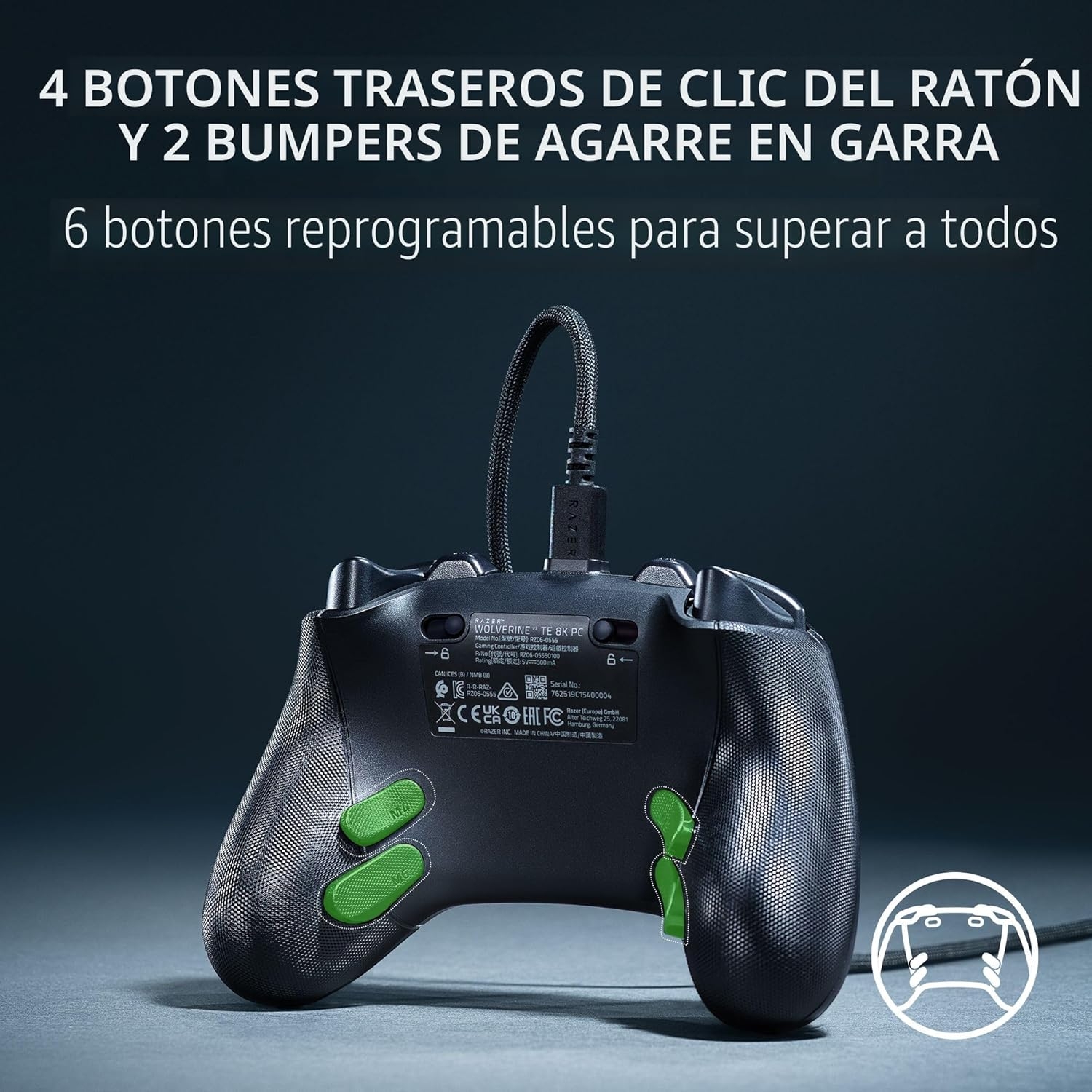 Control Razer Wolverine V3 Tournament Edition 8K PC cableado 5