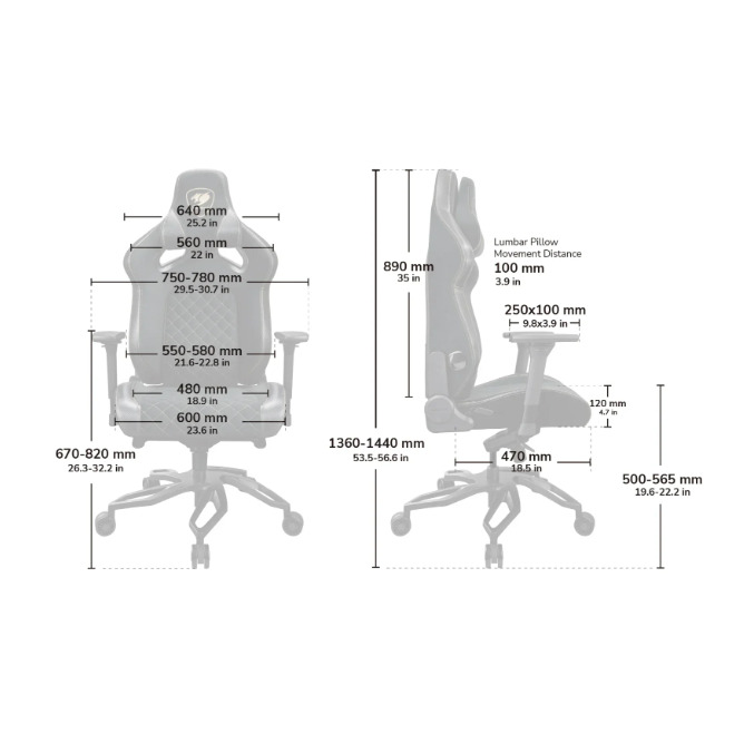 Silla Gamer Titan Pro V2 Gold F Terciopelo / 160 kg  6