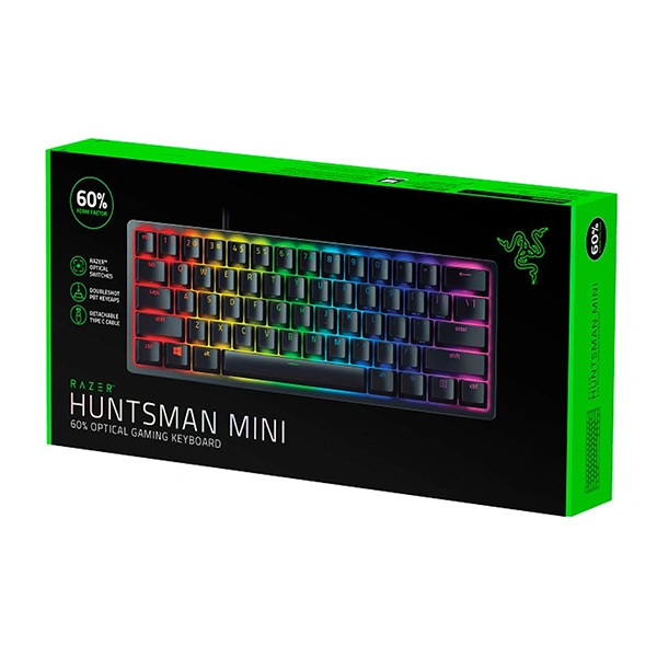Teclado (US) Mecánico Razer Huntsman Mini, Color Negro, Sw Púrpura (Producto de exhibición - Openbox) 4