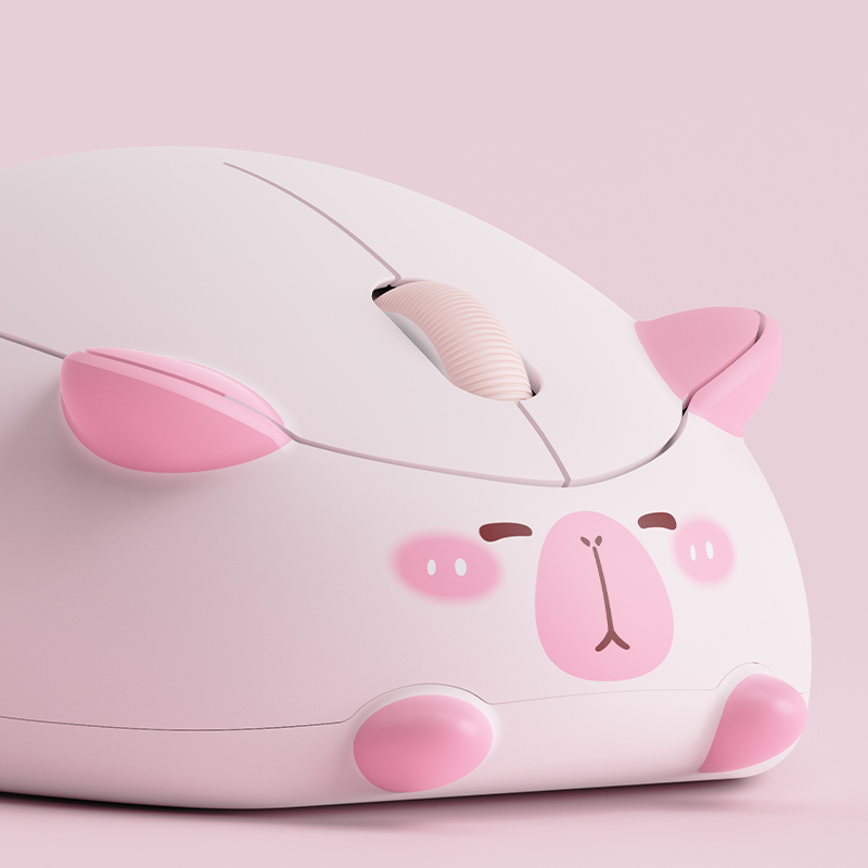 Akko Mouse multi-modo inalámbrico de CAPYBARA ROSADO BT3.0/BT5.0/2.4G 2
