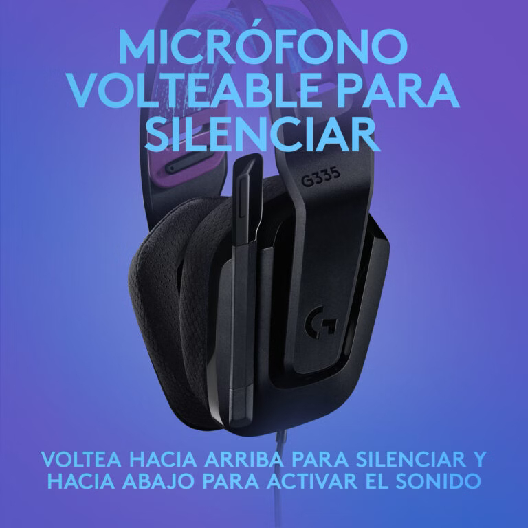 Audifonos Gamer Logitech G335 Negros jack 3.5 mm 5