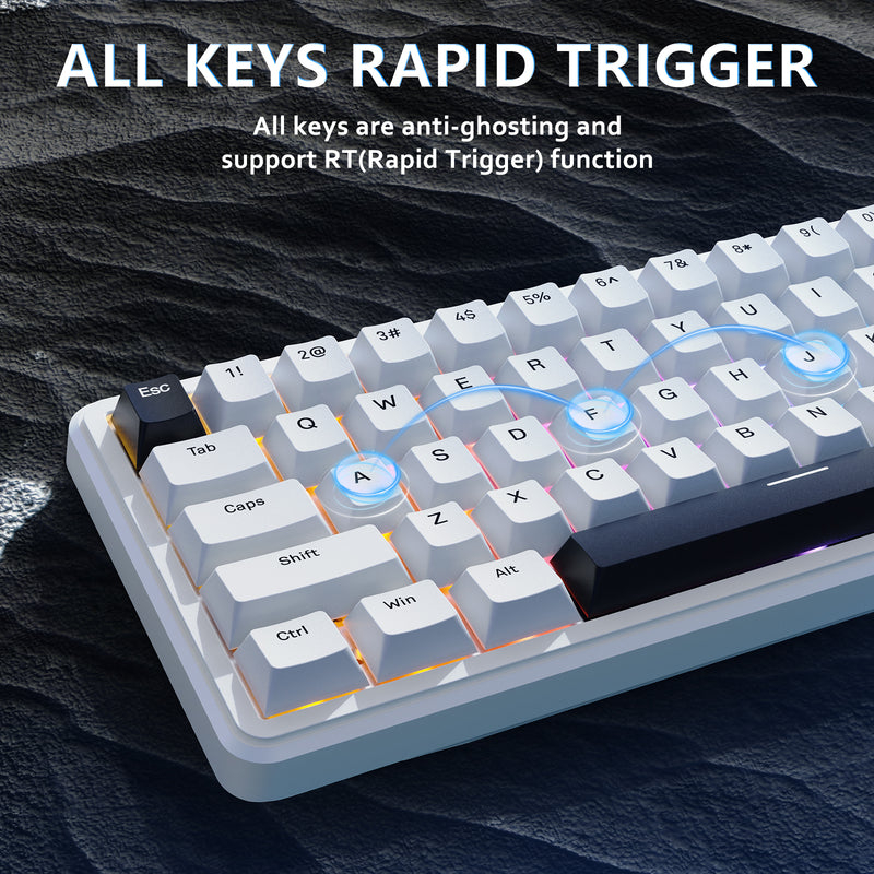 Teclado Gamer ATTACK SHARK X65 HE White Magnético 65% 8000Hz  / ingles 4