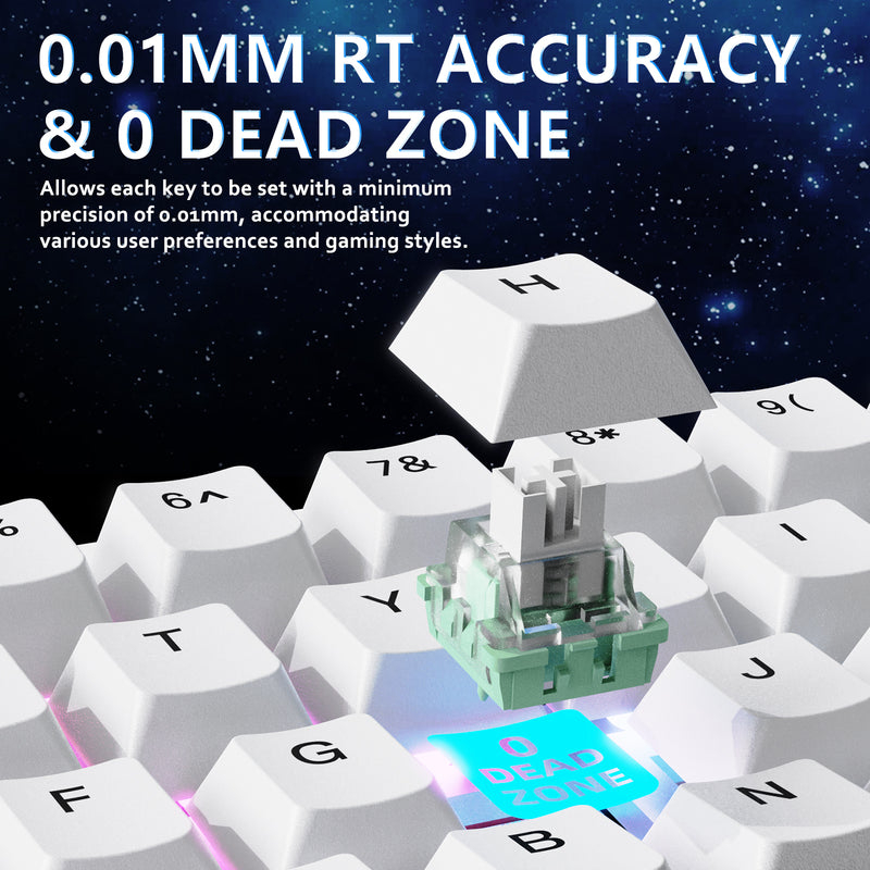 Teclado Gamer ATTACK SHARK X65 HE White Magnético 65% 8000Hz  / ingles 3