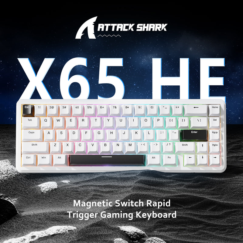 Teclado Gamer ATTACK SHARK X65 HE White Magnético 65% 8000Hz  / ingles 2