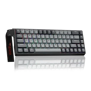 Teclado Gamer AULA WIN68HE Pro White Black Magnético 8000Hz / ingles