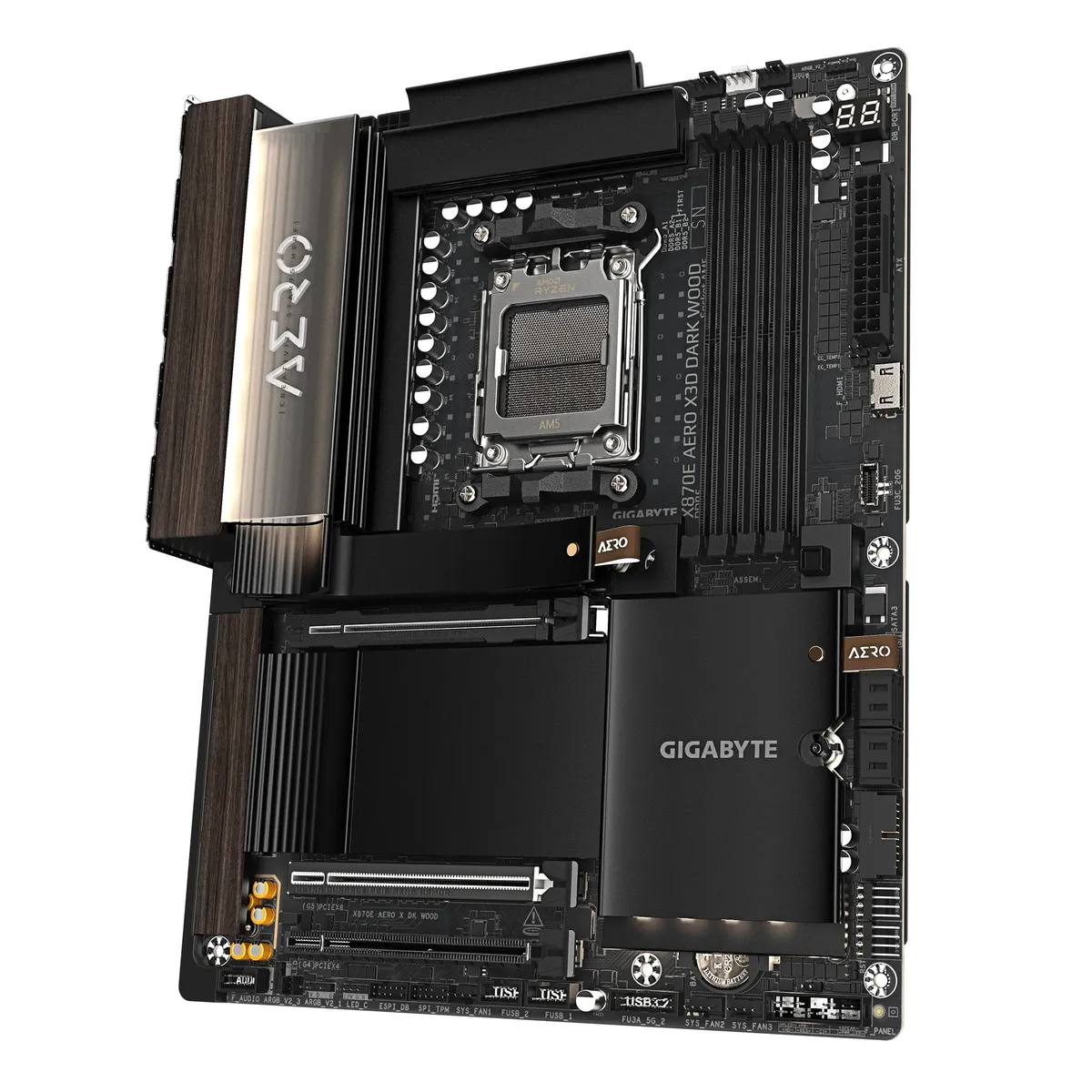 Placa Madre Gigabyte X870E AERO X3D Dark Wood AM5 DDR5 WiFi 7 PCIe 5.0 USB4 2