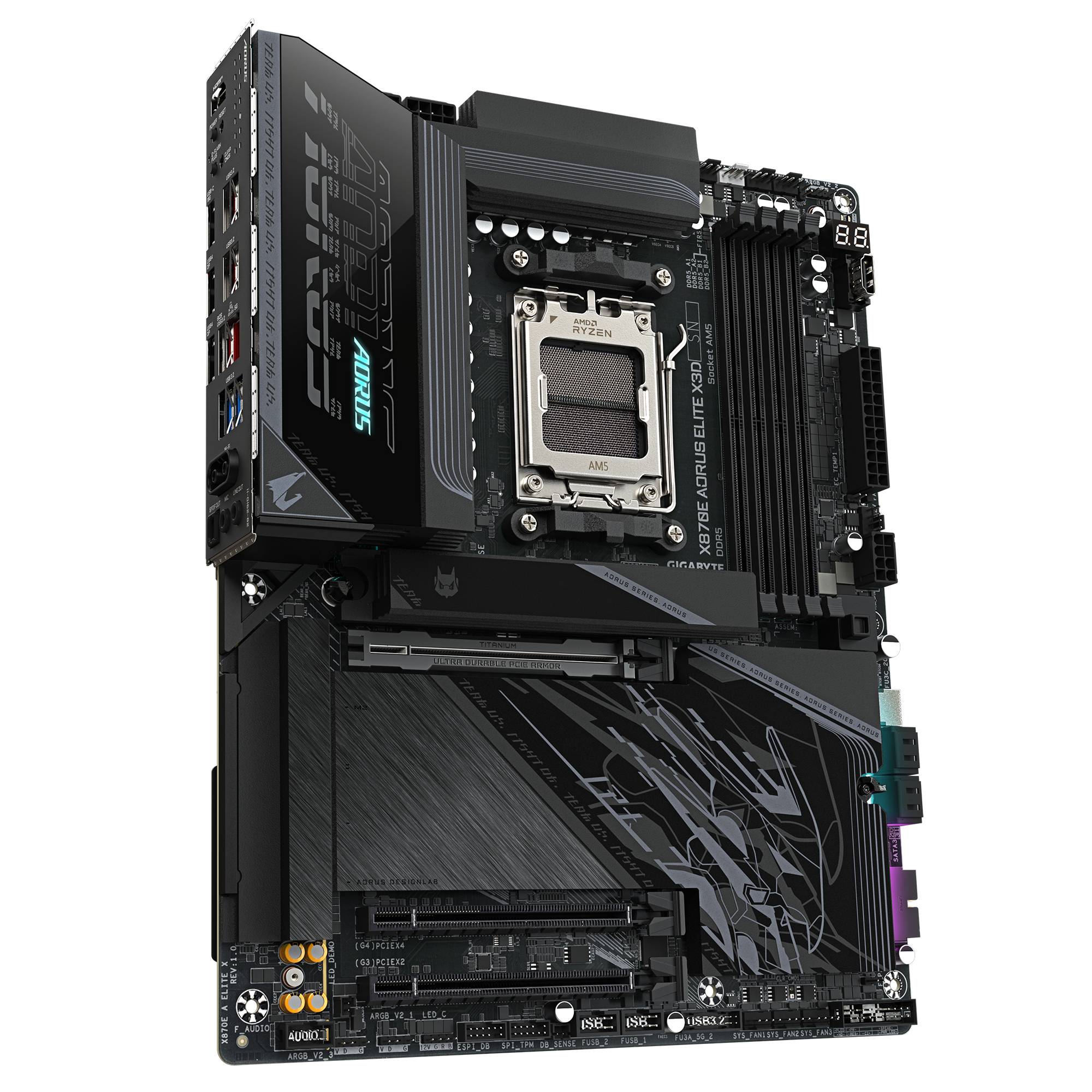 Placa Madre GIGABYTE X870E AORUS ELITE X3D AM5 DDR5 WiFi 7 PCIe 5.0 ATX 3