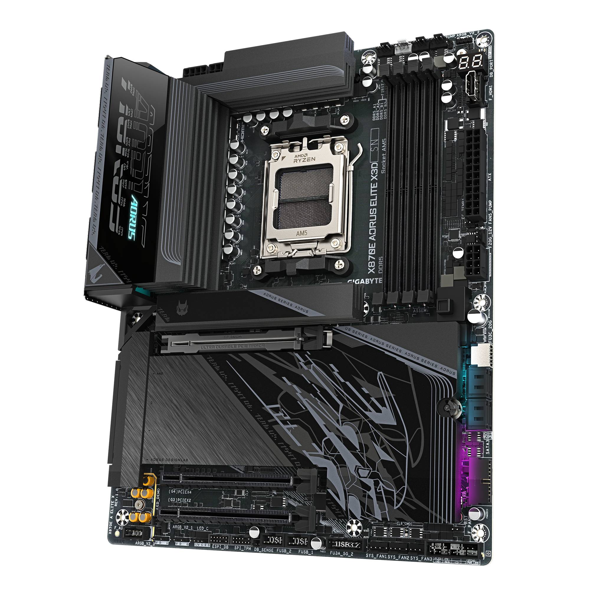Placa Madre GIGABYTE X870E AORUS ELITE X3D AM5 DDR5 WiFi 7 PCIe 5.0 ATX 1