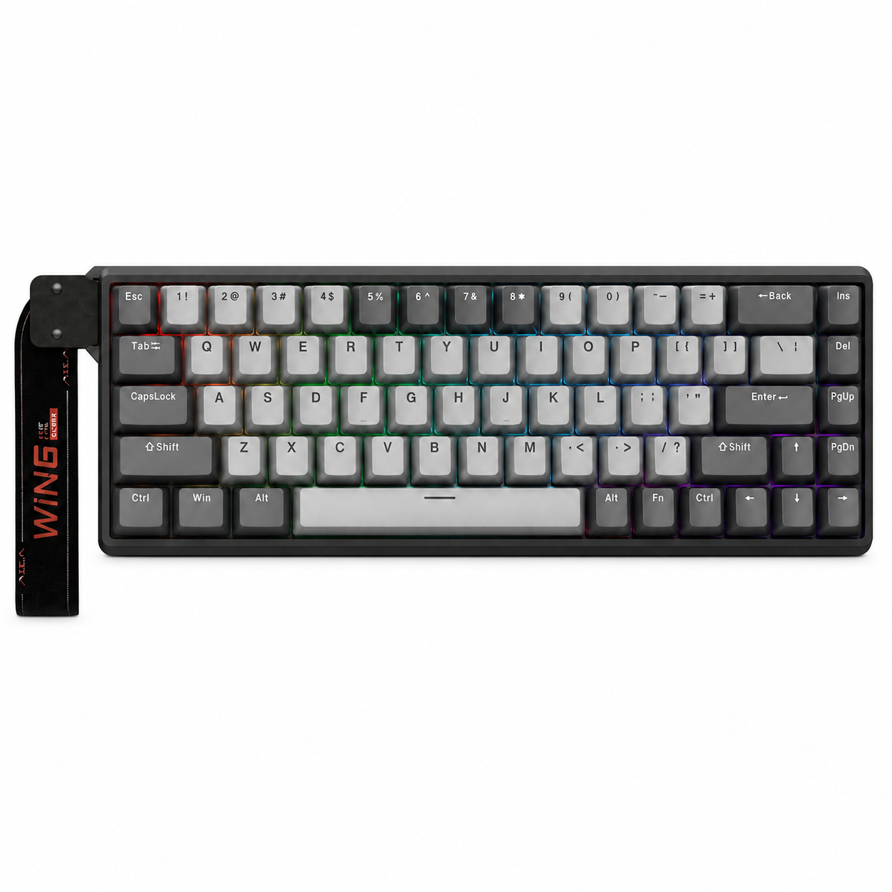 Teclado Gamer Magnético AULA WIN68HE Pro White Black  8000Hz / ingles 1