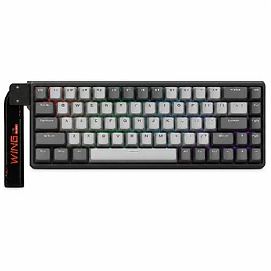 Teclado Gamer Magnético AULA WIN68HE Pro White Black  8000Hz / ingles
