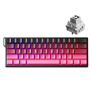 Teclado Aula Win60 He SW magnético 60% Gamer Rgb cableado color Blackberry Pink 