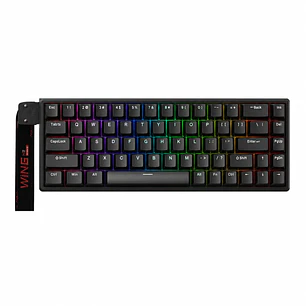 Teclado Aula Win66 He SW magnético 60% Gamer Rgb cableado color negro