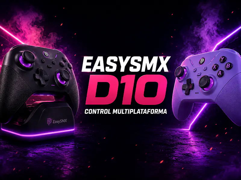 EasySMX D10: control gamer multiplataforma con joysticks TMR y base de carga